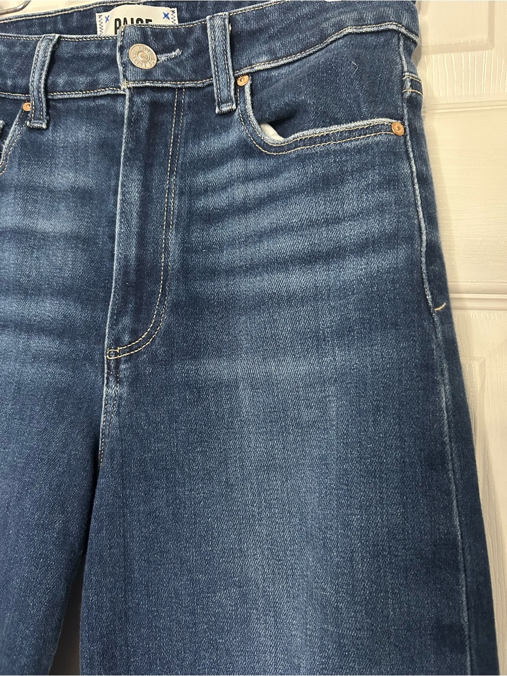 Paige Anessa High Rise Cropped Wide Leg Jeans - Picture 6 of 16